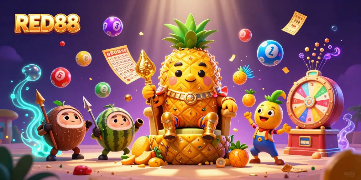 Experience the excitement of winning with RED88's vibrant casino world filled with colorful lottery elements.