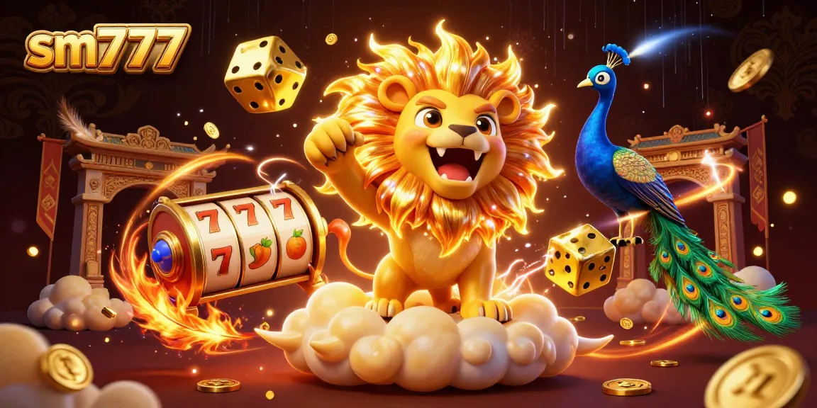 Experience exciting gameplay with SM777's dynamic casino scene featuring vibrant slots and thrilling action.