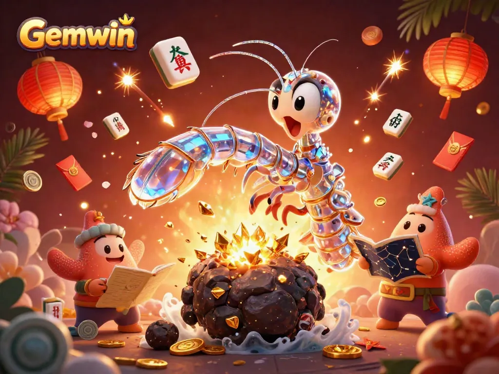 Experience exhilarating casino moments with Gemwin's vibrant 3D gambling scene featuring lucky symbols.