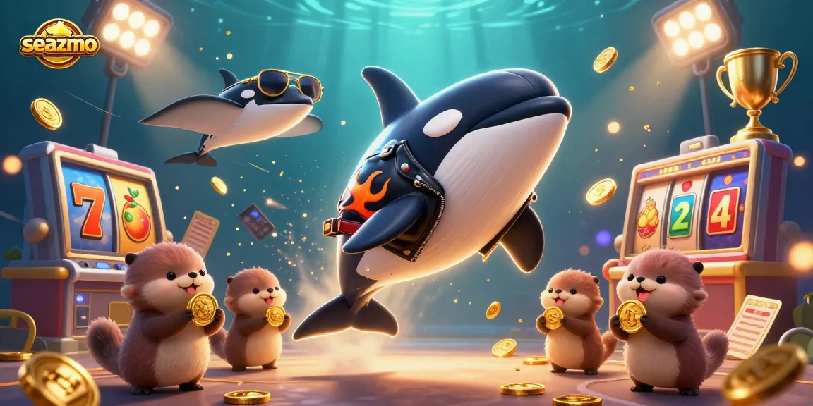 seazmo promotes winning strategies in a vibrant 3D casino art featuring playful characters.