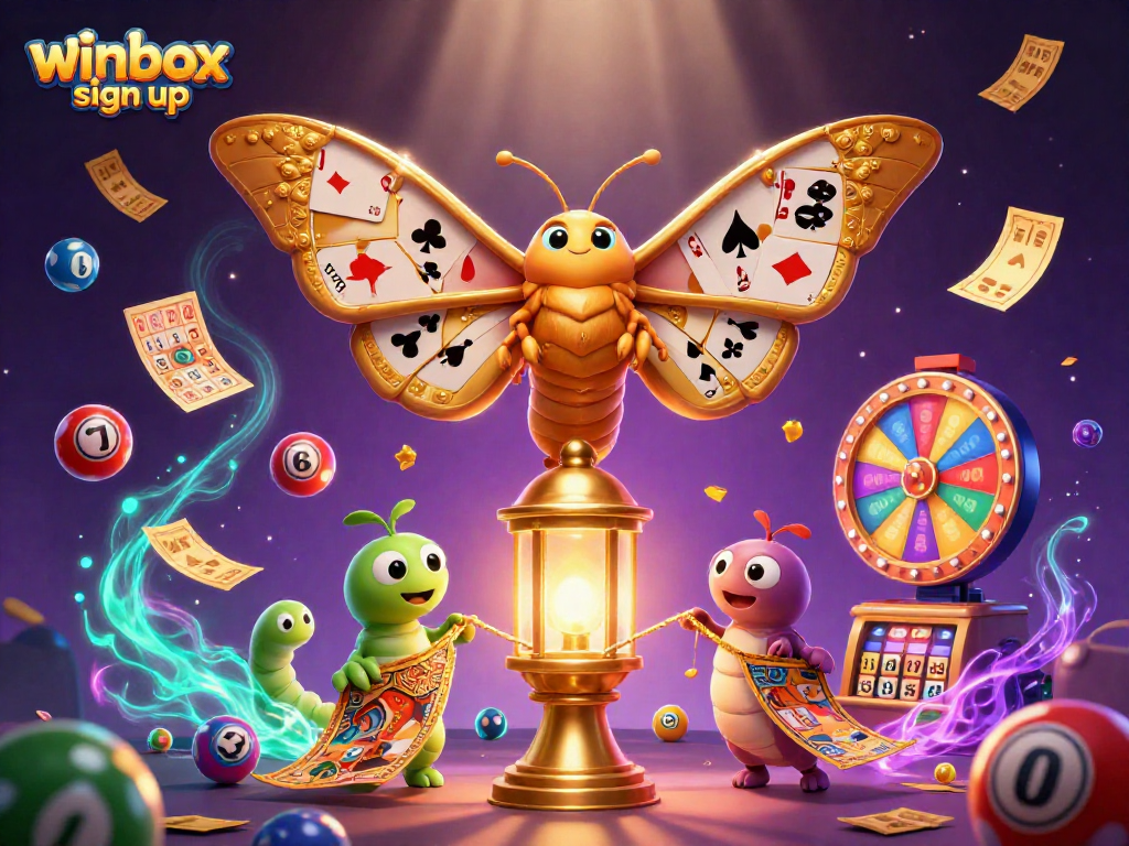 Engage with exciting games at winbox sign up, featuring lottery balls and lively casino scenes.