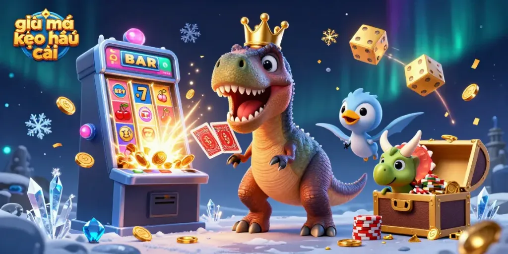 Engage in giải mã kèo nhà cái with our colorful casino-themed illustration showcasing dynamic card and chip action.