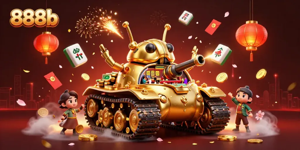 Experience thrilling gameplay with 888b's dynamic 3D casino scene showcasing excitement and riches.