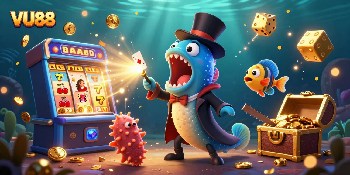 Engage with the exciting world of VU88, featuring an enchanting underwater casino scene.