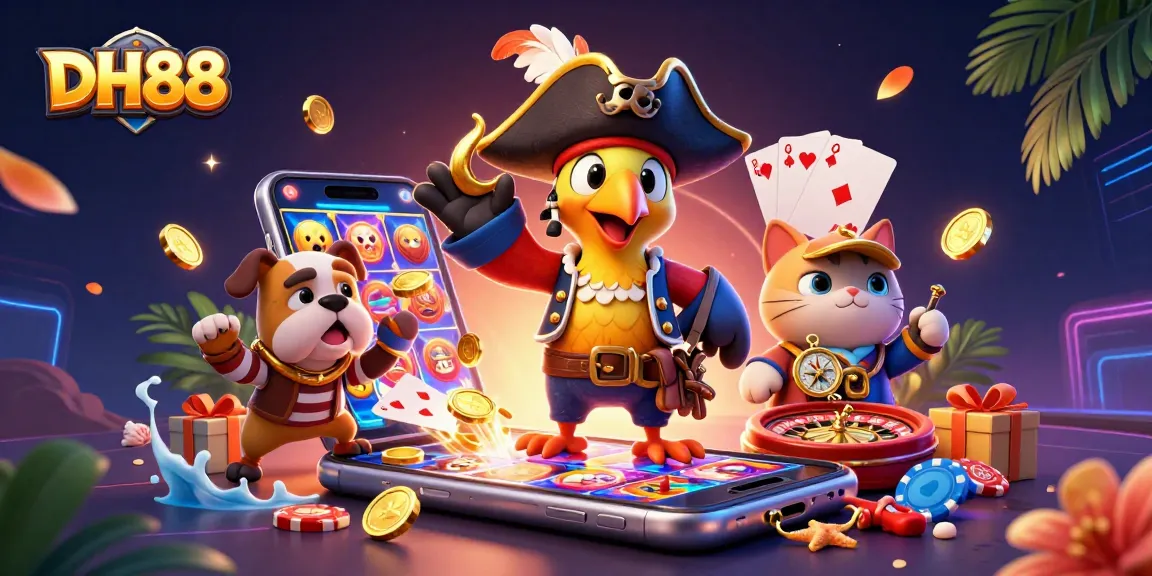 Experience thrilling casino action with DH88 featuring vibrant characters and dynamic gaming elements.