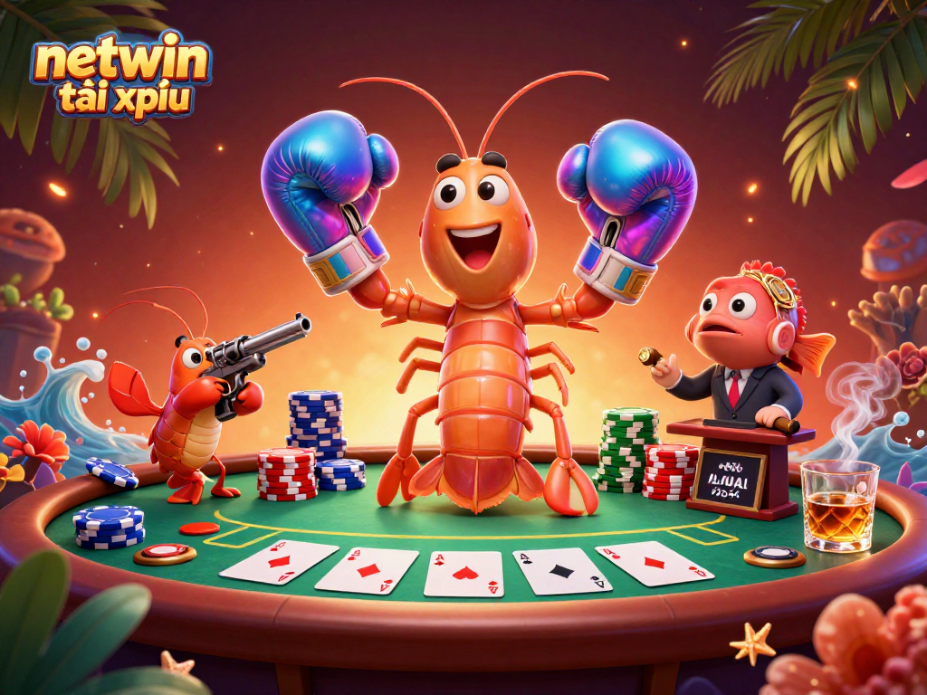 Engage in netwin tài xỉu with dynamic gameplay shown by animated characters and rich casino elements.