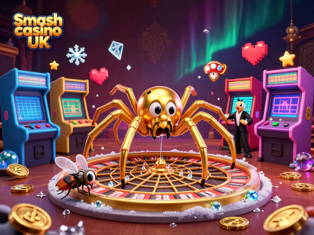 Experience thrilling bets at Smash casino UK with a vibrant roulette-themed scene full of gaming excitement.