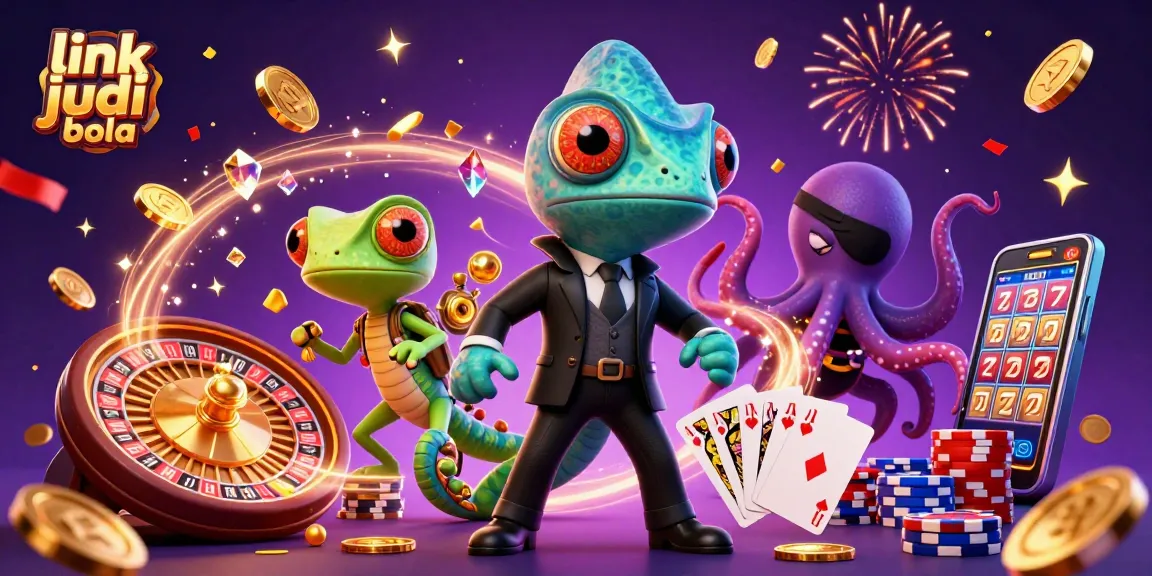 Experience the excitement of link judi bola with vibrant casino elements and colorful characters.