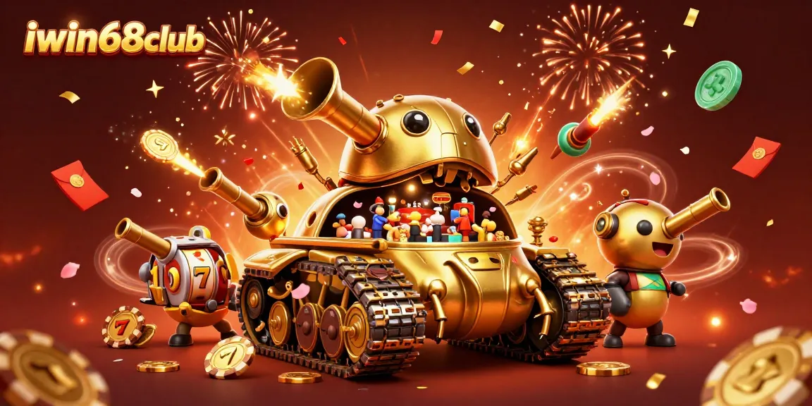 Experience the thrilling world of iwin68club with this vibrant casino-themed illustration.