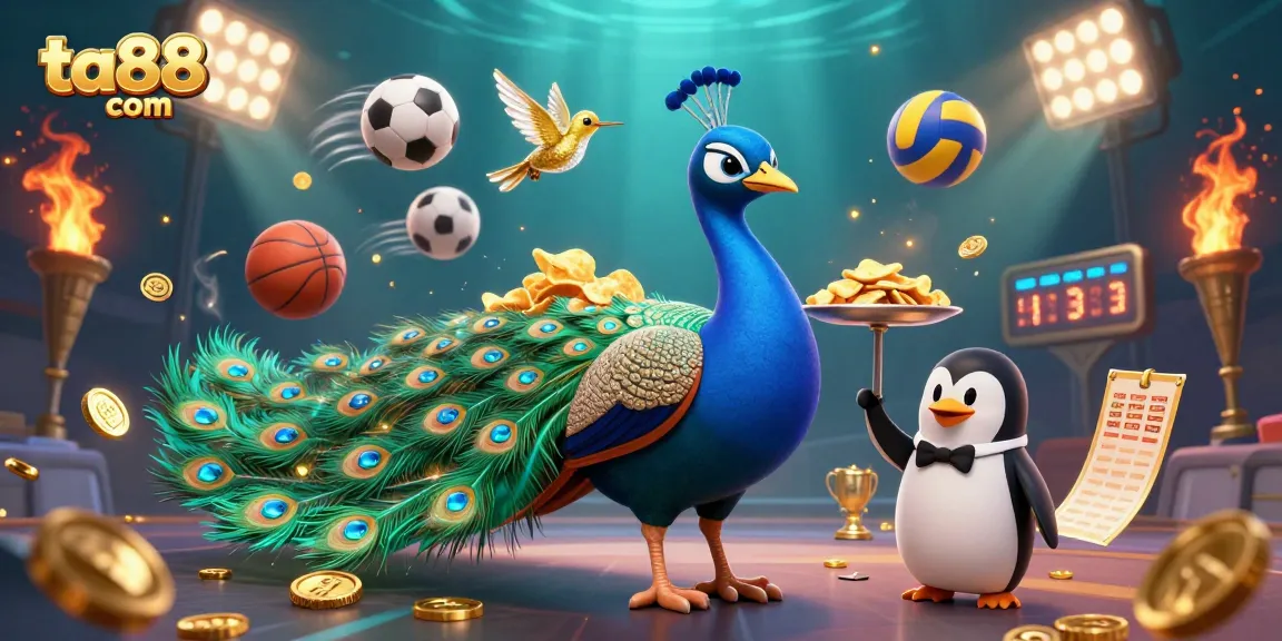 Experience the thrill of betting on ta88 com with a vibrant 3D casino scene featuring rich game elements.