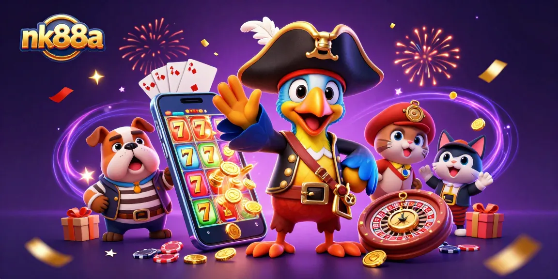 Experience exciting wins with nk88a in a vibrant casino atmosphere featuring charming characters and dynamic game elements.