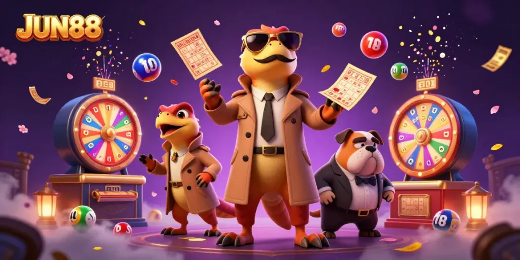 Engage in thrilling gaming at JUN88 casino with raptors in disguise entering a VIP lounge.