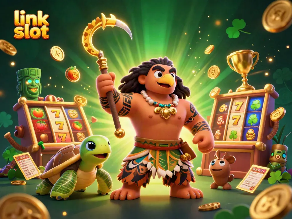 Experience the excitement of link slot games with vibrant characters and captivating slot themes.