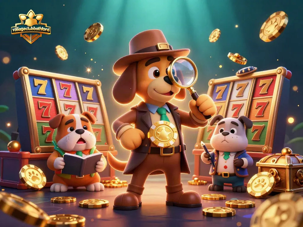 Spin the reels and win at villageclubbathford with our cartoon detective and treasures.