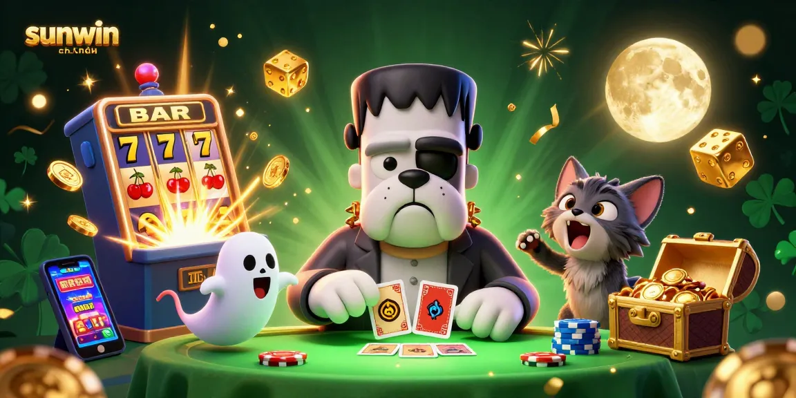 Experience thrilling gameplay at sunwin chính thức with a vibrant 3D casino illustration featuring dynamic gambling elements.