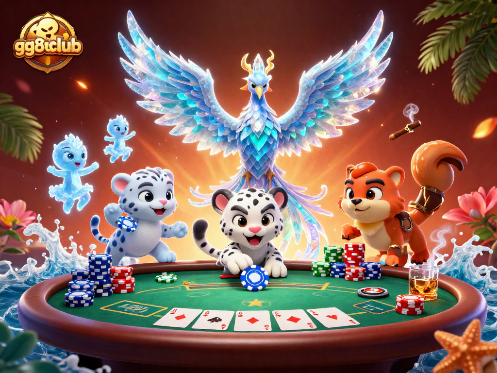 Experience the excitement at gg88club with a vibrant 3D casino scene full of lively characters.