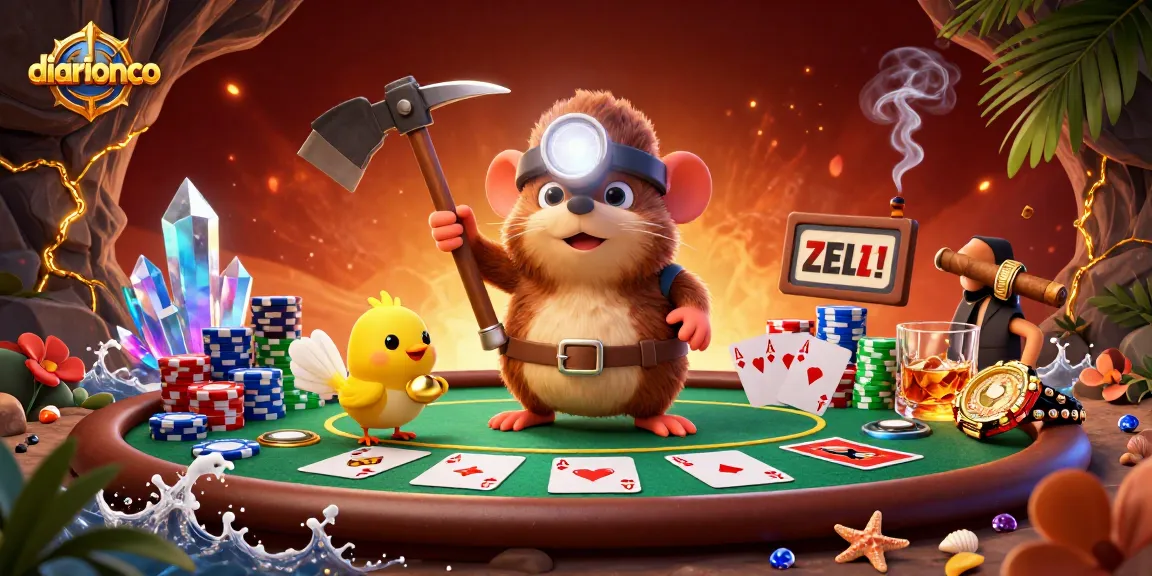 Experience thrilling gambling adventures with diarionco's treasure hunter in a vibrant casino scene.