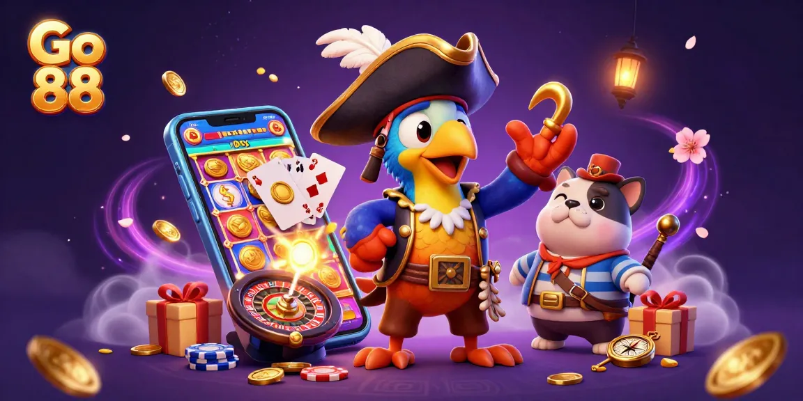 Experience the thrill of Go 88 with vibrant slot games, coins, and pirate adventure!