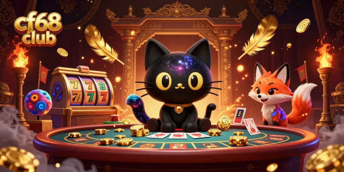 Engage with cf68 club as the black hole cat dazzles at the cosmic casino table, pulling in golden chips.