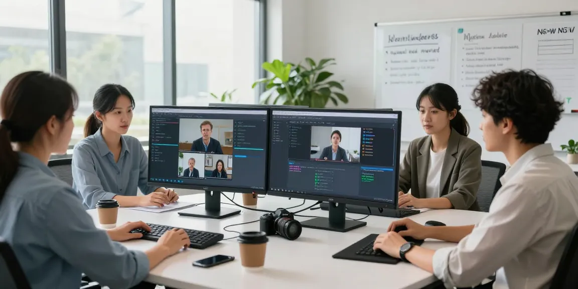 NSFW content moderation team analyzing alerts in a modern workspace