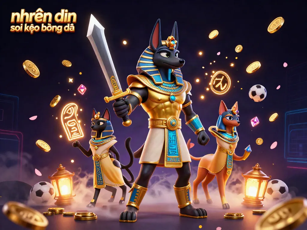 Engage in nhận định soi kèo bóng đá with vibrant sports betting elements and skilled warriors in a dynamic scene.