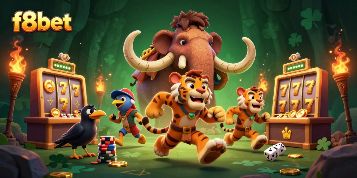 Experience thrilling gameplay at f8bet with a lively prehistoric casino filled with vibrant slot machines and dynamic gaming elements.