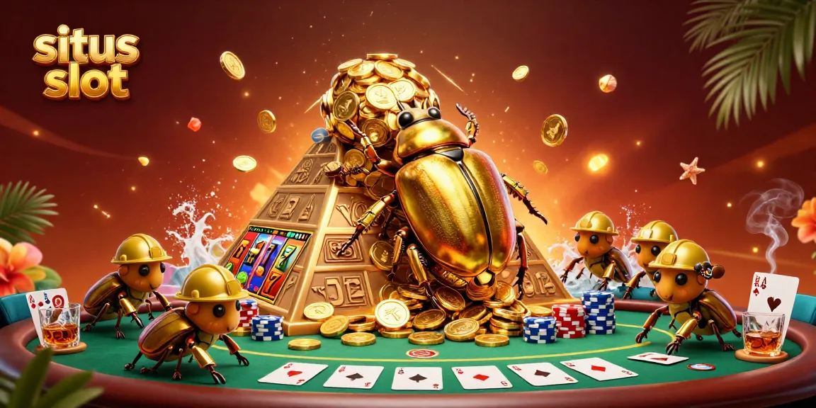 Experience the thrill of situs slot with vibrant symbols and dynamic gameplay elements in this detailed 3D illustration.