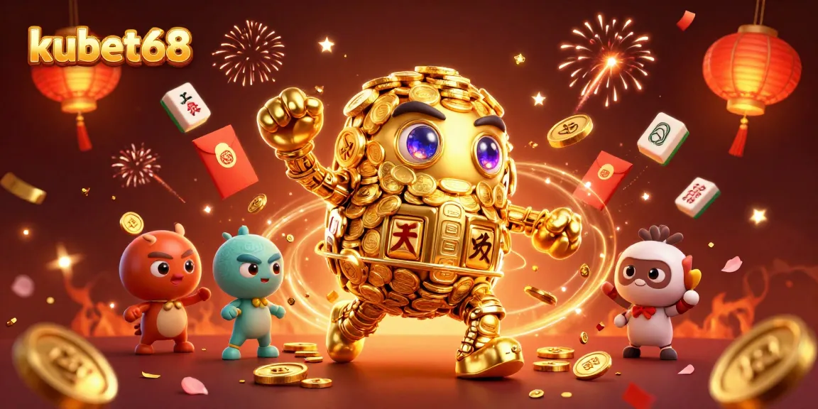 Experience thrilling gameplay at kubet68 with vibrant casino elements and golden golem.