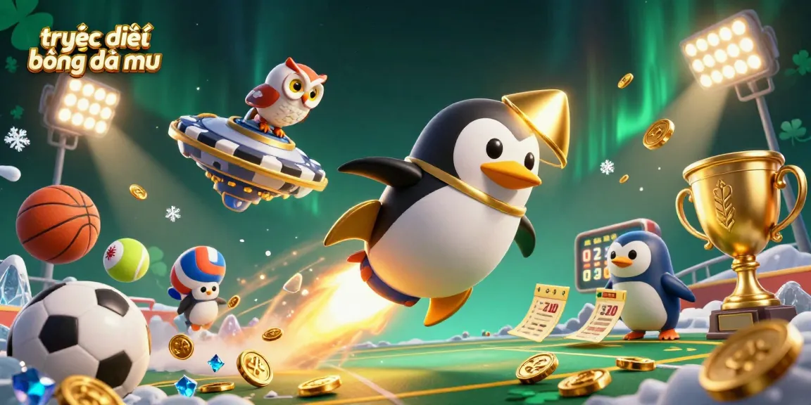 Experience thrilling trực tiếp bóng đá mu action with an energetic gambling-themed illustration.