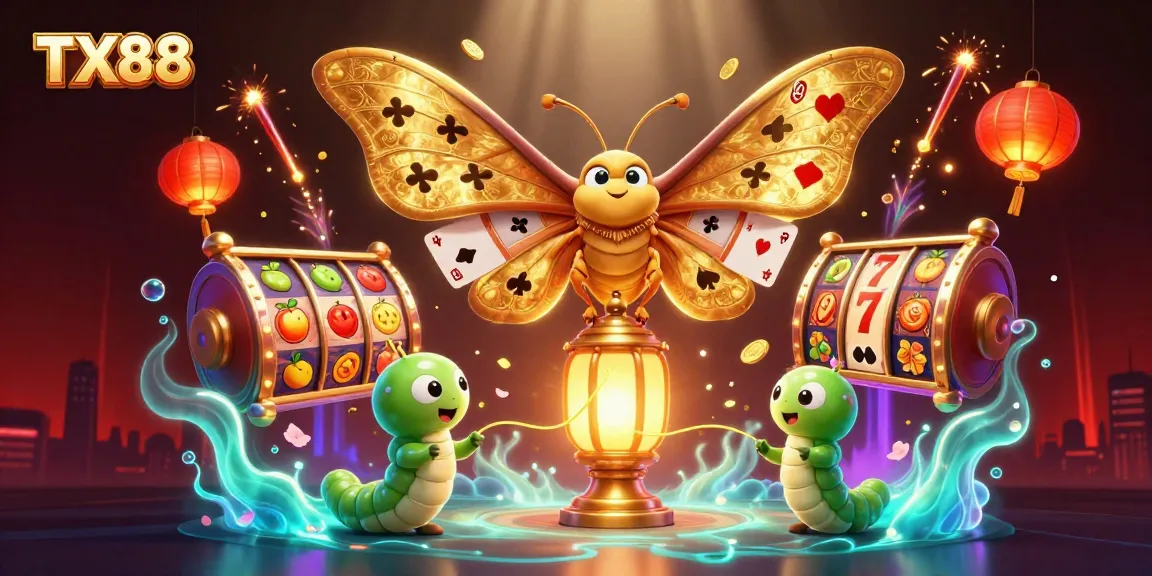 Engage with TX88's thrilling slot games amidst vibrant 3D casino elements and dynamic visuals.