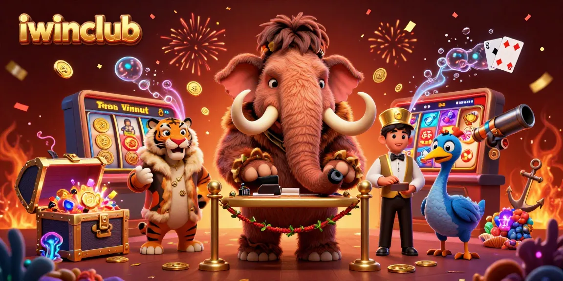 Join the fun at iwinclub with the VIP saber-tooth tiger and furry friends, exploring exciting casino adventures.